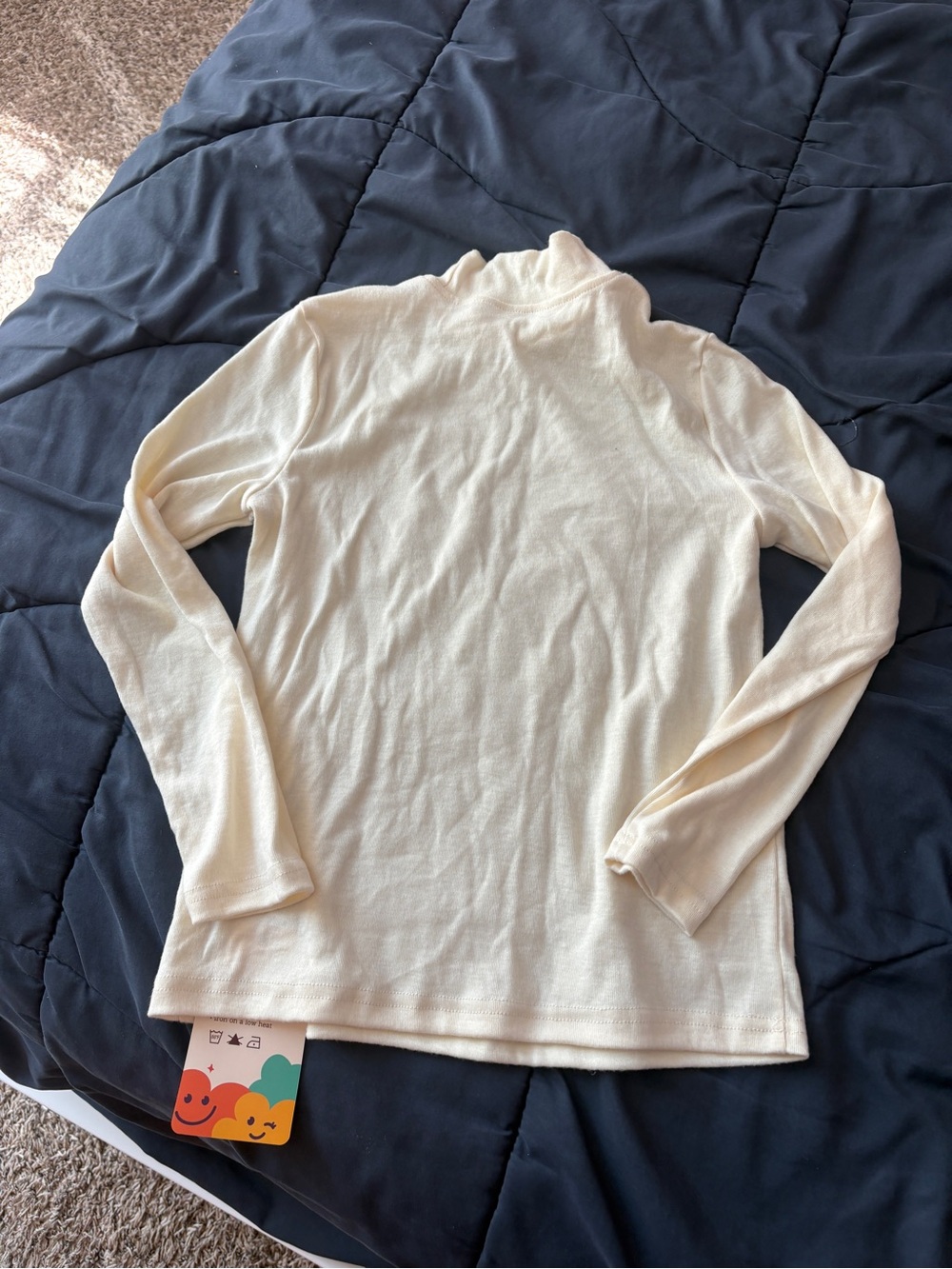 Cream Women's Long-Sleeve Mock Neck Top